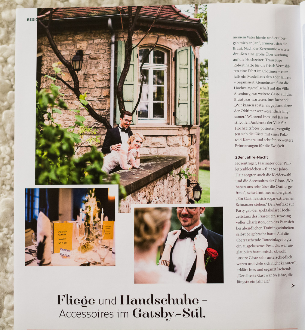 Hochzeit Villa Altenburg Pößneck, Brautmagazin Artikel